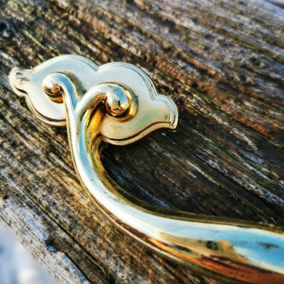 Vintage Brass Drawer Pull - Picture 2 of 9